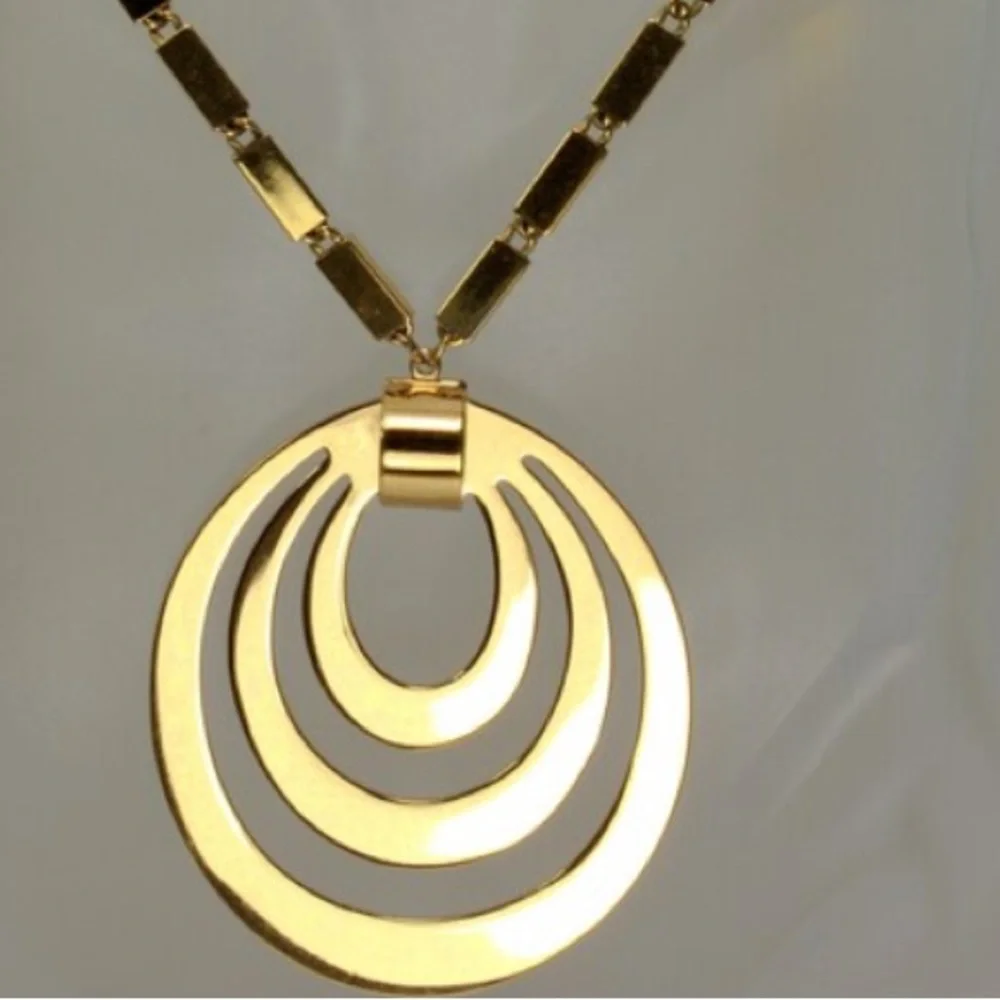 Monet 1970- s link tear drop necklace & pendant - Picture 4 of 8